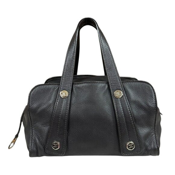 CHANEL Brown Leather Logo Boston Bag - Picture 1 of 13